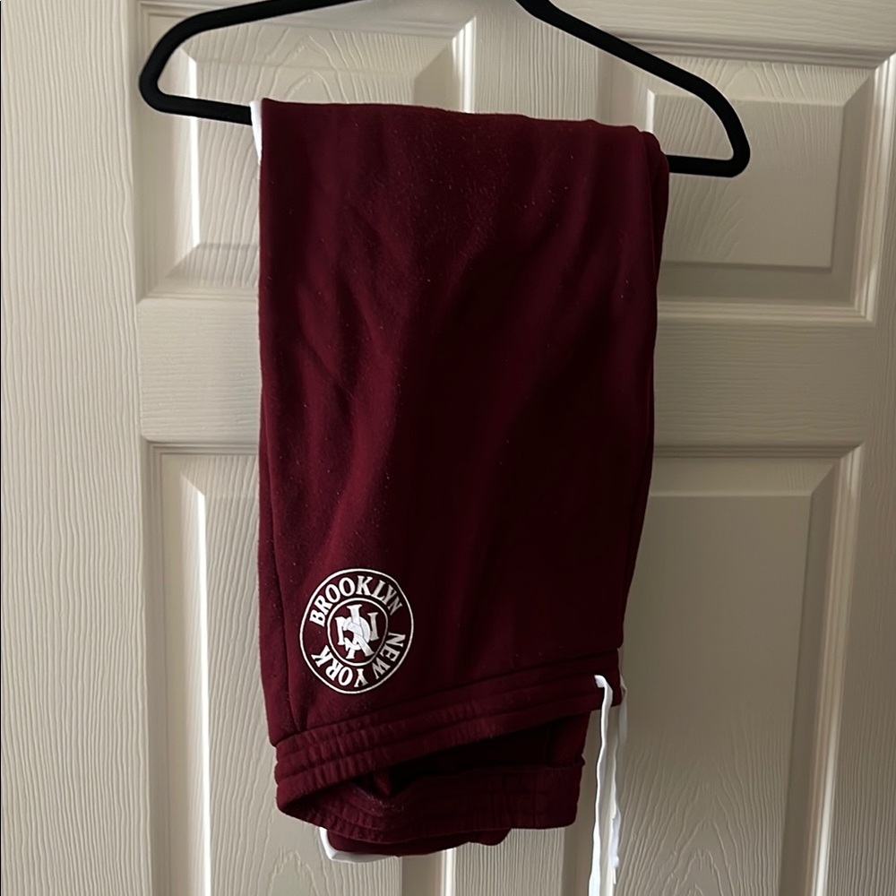 Red Elasticated Ankle Joggers with Logo